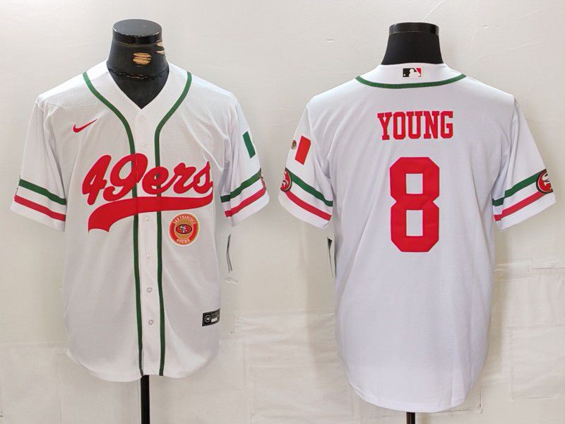 Men San Francisco 49ers #8 Young White Joint Name 2024 Nike Limited NFL Jersey style 3->san francisco 49ers->NFL Jersey